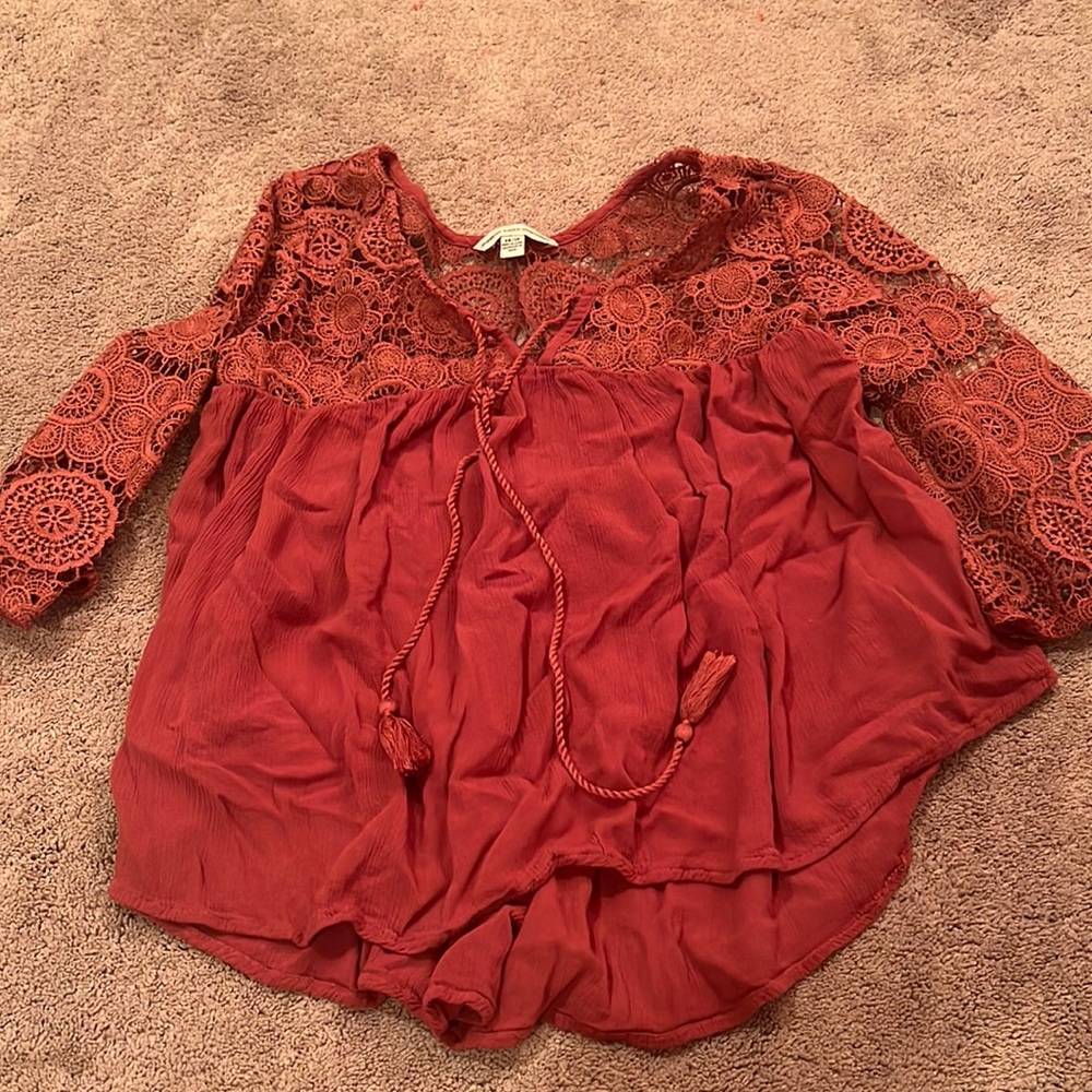 American Eagle Burgundy Blouse